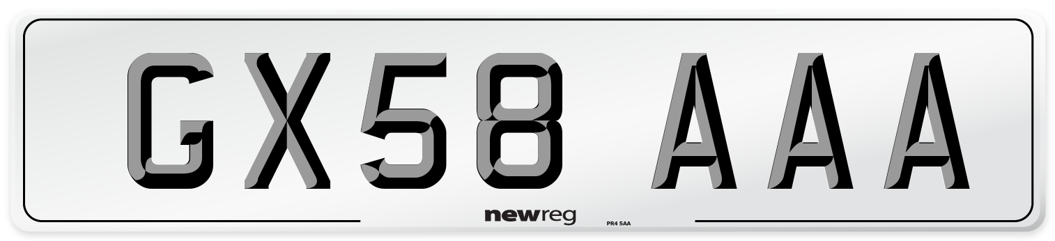GX58 AAA Number Plate from New Reg